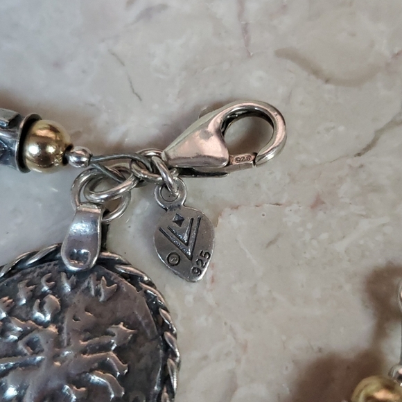 Silpada two tone beaded coin charm bracelet - Picture 4 of 7